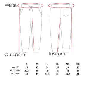 a drawing of a pair of pants with measurements