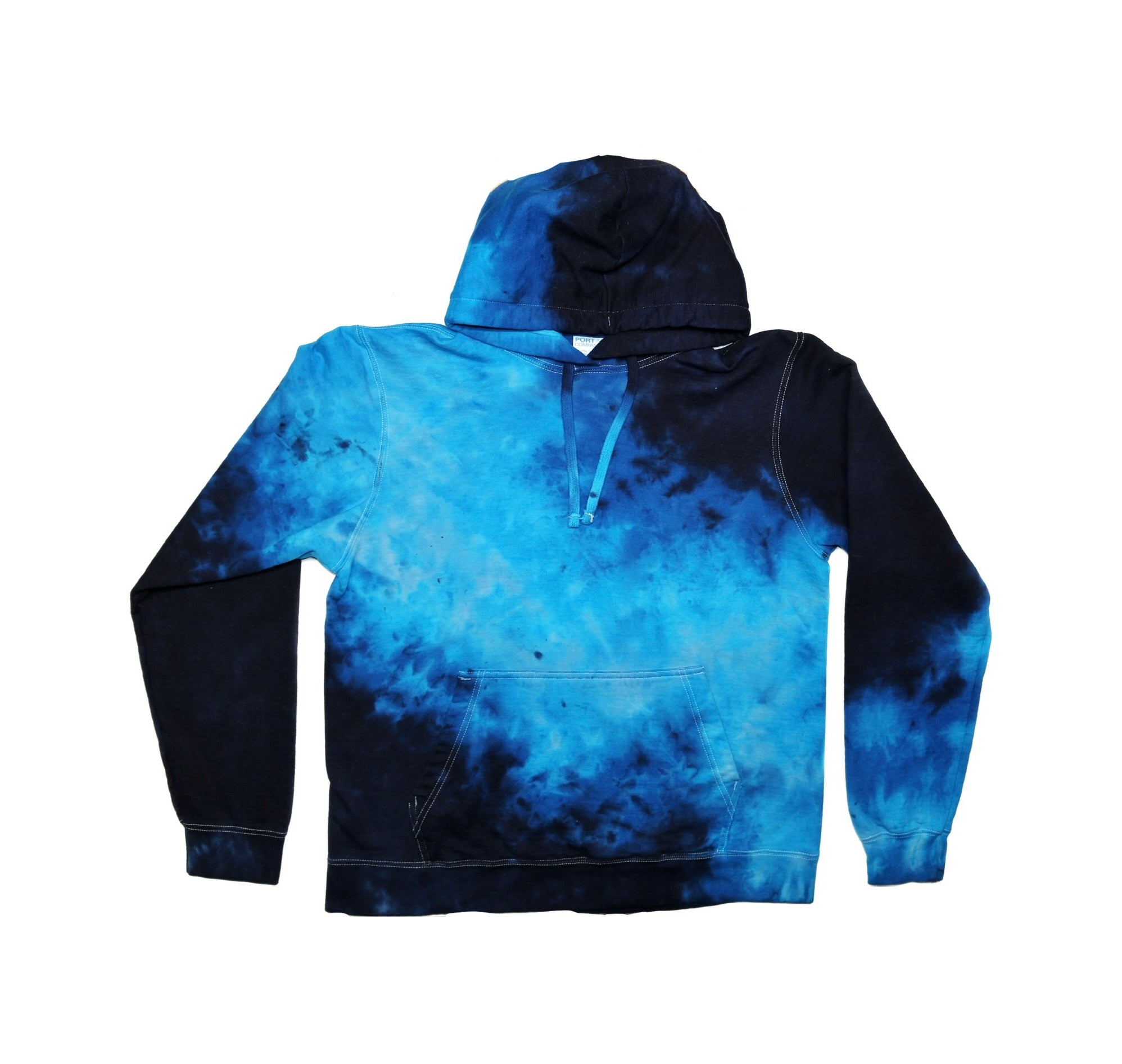 Tie dye Pull-over Hoodie in Ocean Blue